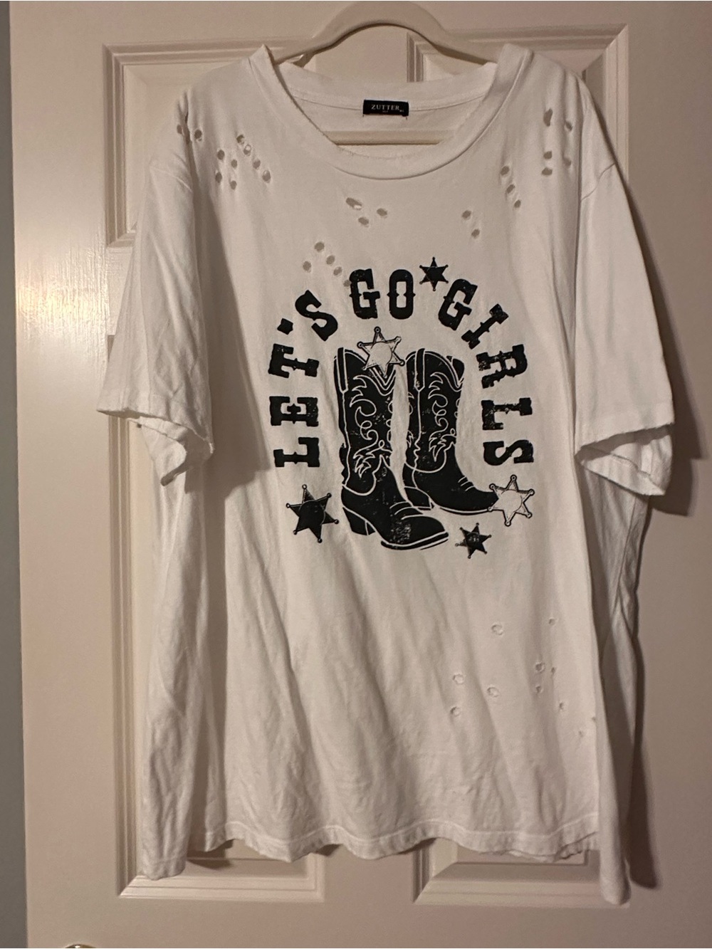 White "Let's Go Girls" Graphic Tee